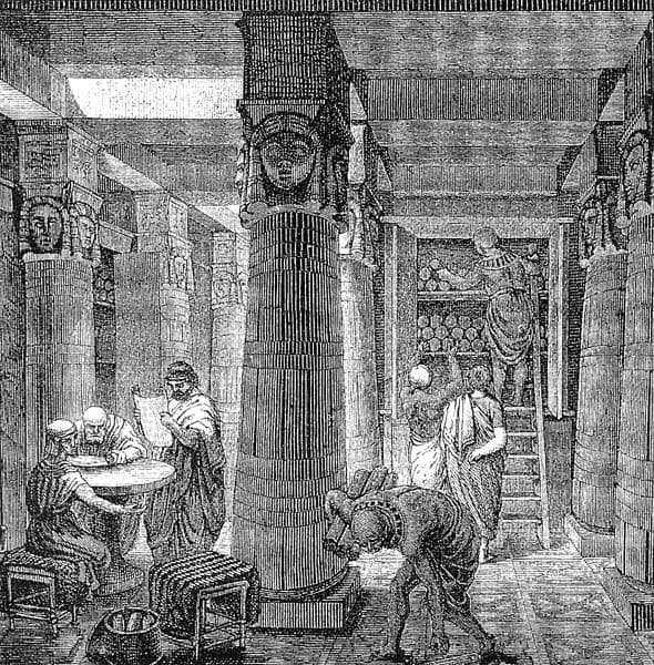 The Great Library of Alexandria, O. Von Corven, 19th century
